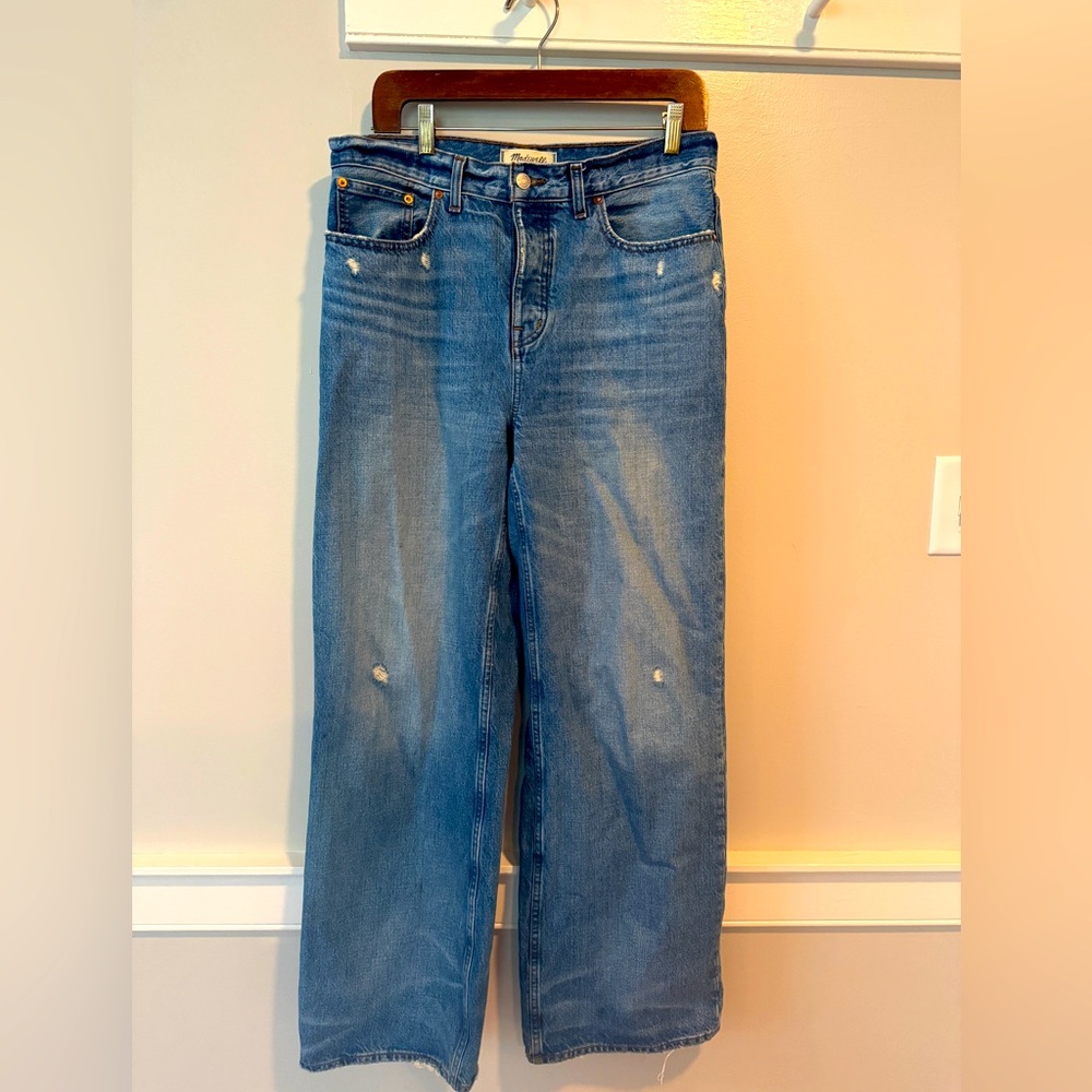 Madewell Blue Flare & Wide Leg Jeans High Waist Button Fly